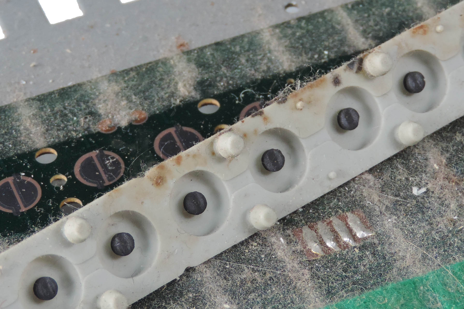 Keyboard contact strip after decades of neglect