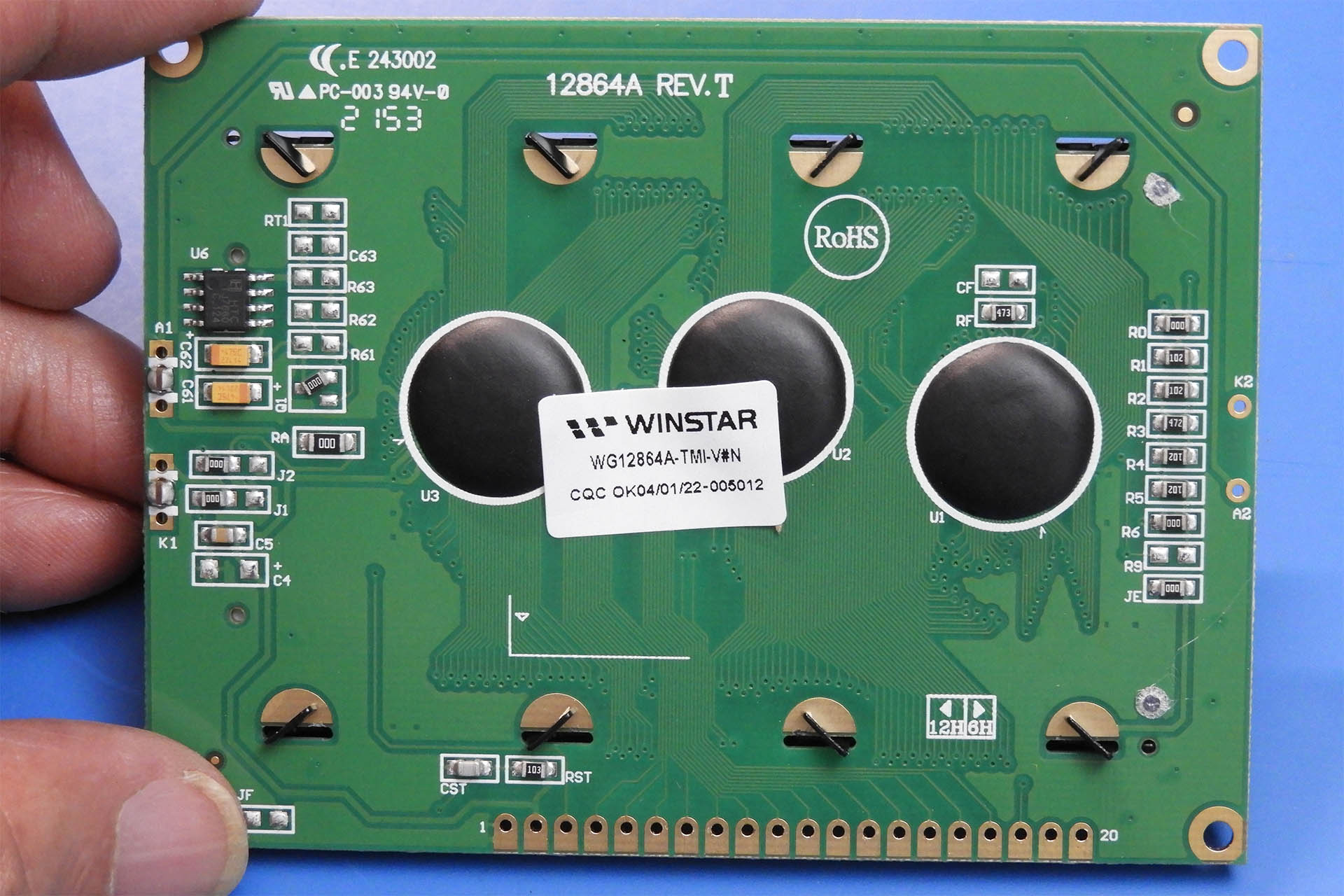 Back of Winstar WN12864A-TMI-VN