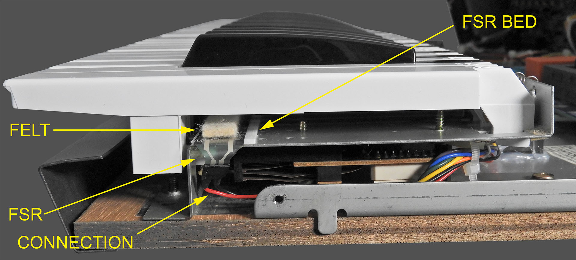 FSR tie up on right hand side of keyboard
