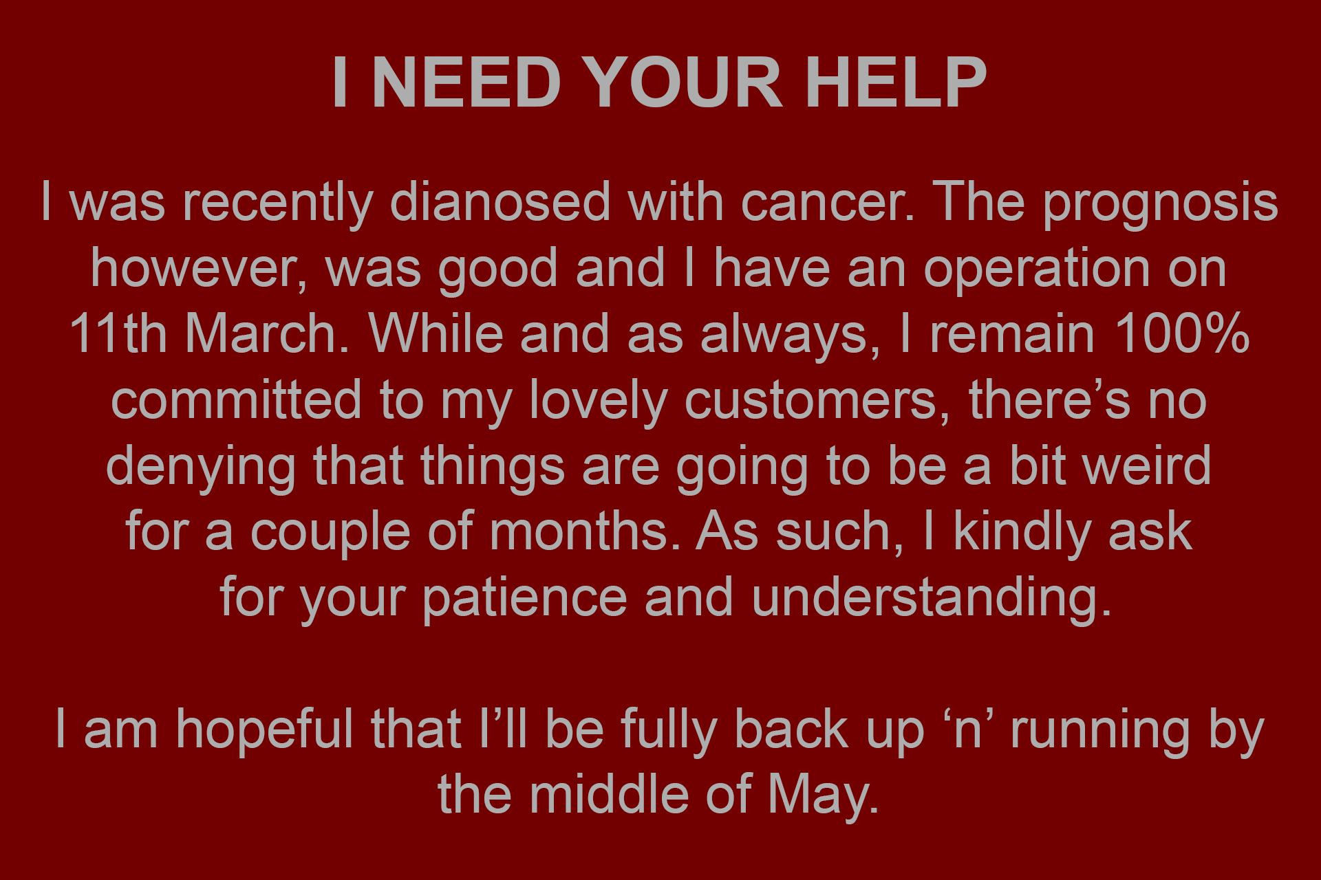 Cancer Leave Notice Feb 2026